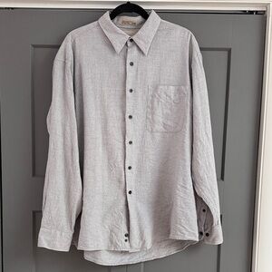 Haggar City Casuals Grey Button-Up Shirt